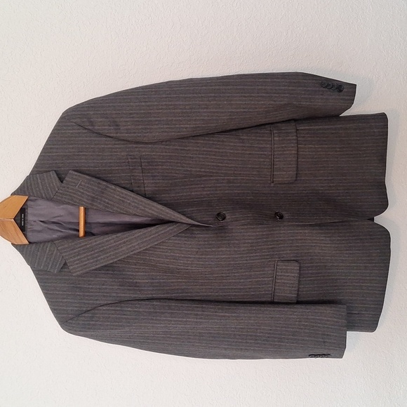 Michael Kors Mens Blue Striped Light Wool Two-Button Blazer Jacket - Picture 1 of 7